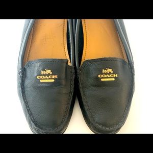 Coach Opal Leather Loafers, Black. Size 8b, Euro 38